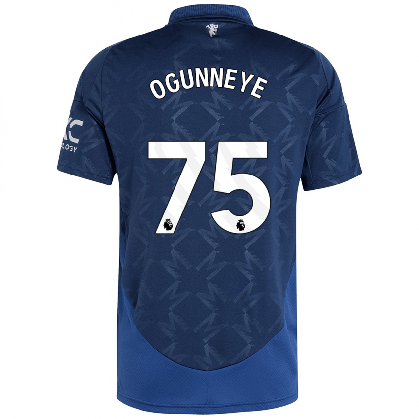 Børn Habeeb Ogunneye #75 Indigo Udebane Spillertrøjer 2024/25 Trøje T-Shirt