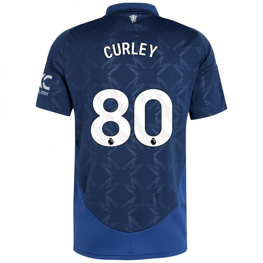 Børn Ruben Curley #80 Indigo Udebane Spillertrøjer 2024/25 Trøje T-Shirt