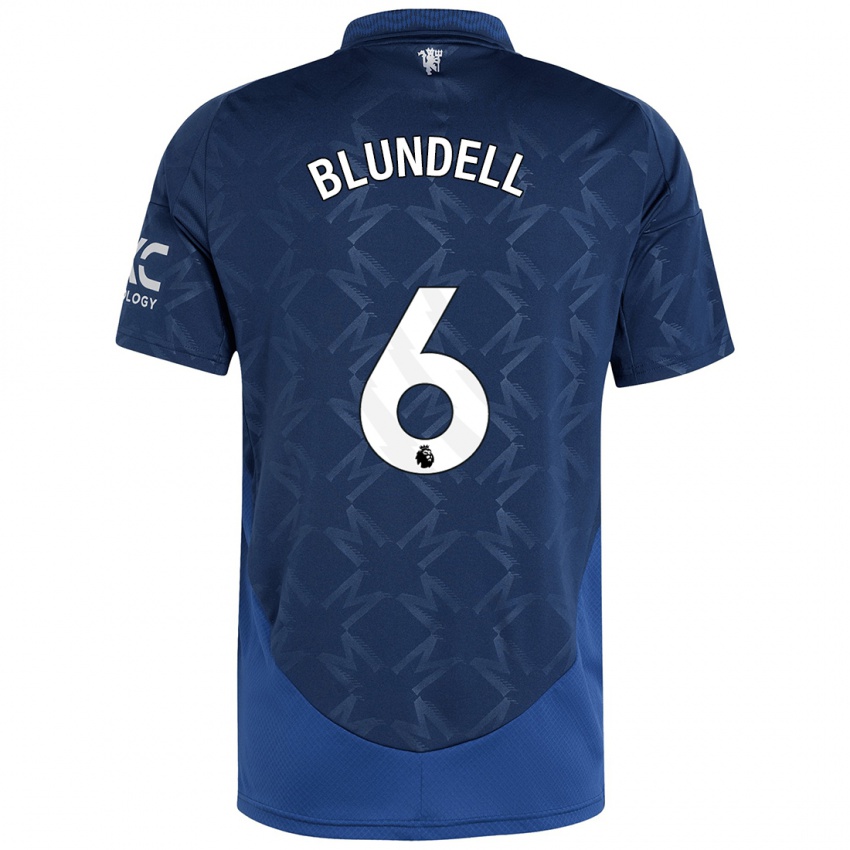 Børn Hannah Blundell #6 Indigo Udebane Spillertrøjer 2024/25 Trøje T-Shirt