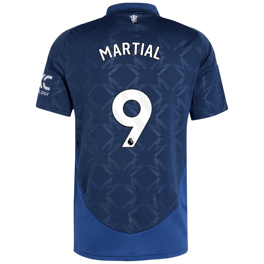 Børn Anthony Martial #9 Indigo Udebane Spillertrøjer 2024/25 Trøje T-Shirt