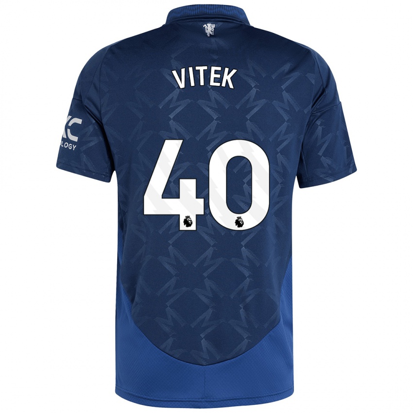 Børn Radek Vitek #40 Indigo Udebane Spillertrøjer 2024/25 Trøje T-Shirt