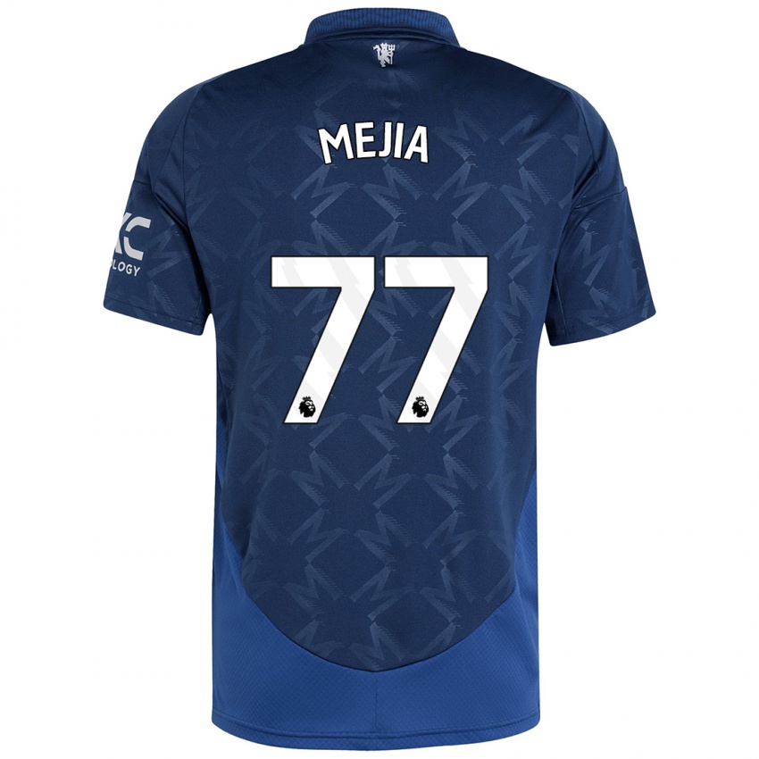 Børn Mateo Mejia #77 Indigo Udebane Spillertrøjer 2024/25 Trøje T-Shirt