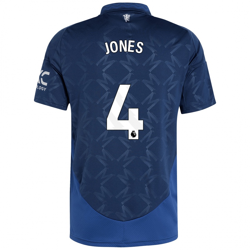 Børn Phil Jones #4 Indigo Udebane Spillertrøjer 2024/25 Trøje T-Shirt