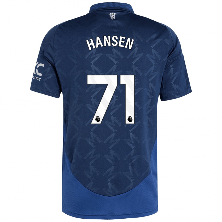 Børn Isak Hansen-Aaroen #71 Indigo Udebane Spillertrøjer 2024/25 Trøje T-Shirt