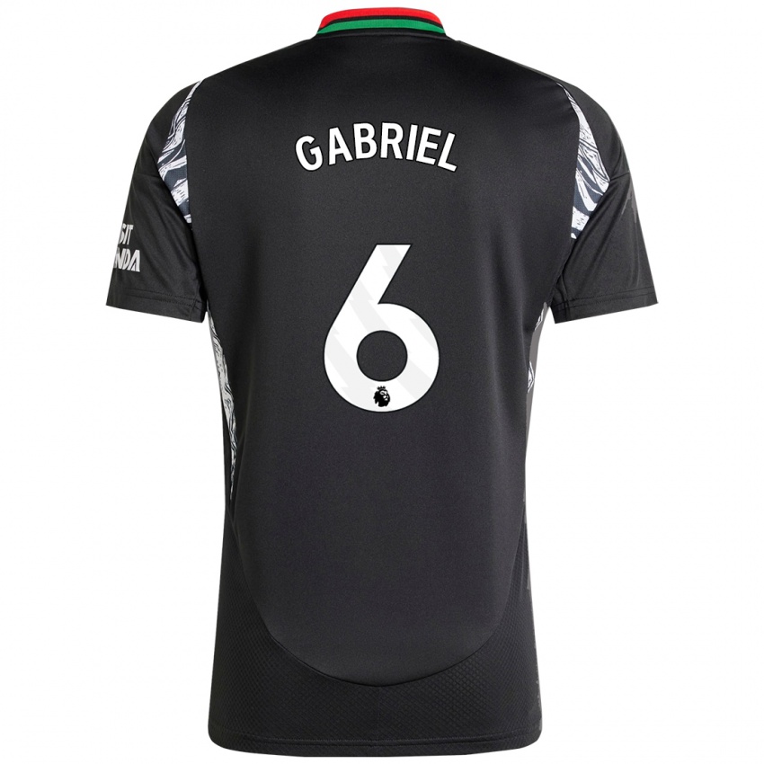 Børn Gabriel Magalhaes #6 Sort Udebane Spillertrøjer 2024/25 Trøje T-Shirt