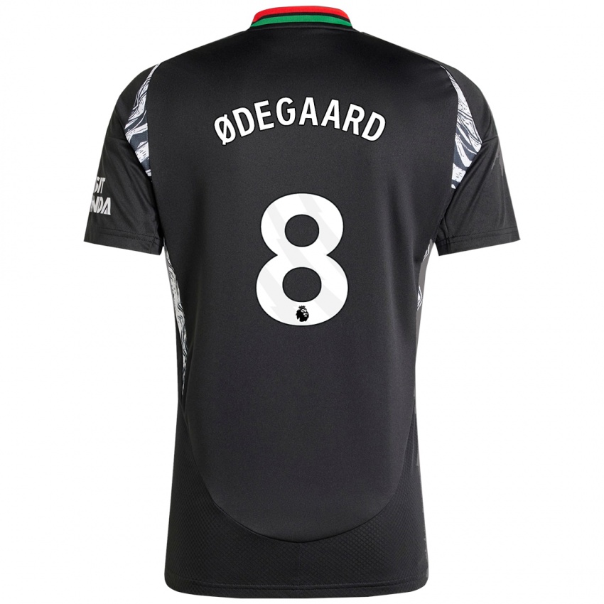 Børn Martin Odegaard #8 Sort Udebane Spillertrøjer 2024/25 Trøje T-Shirt