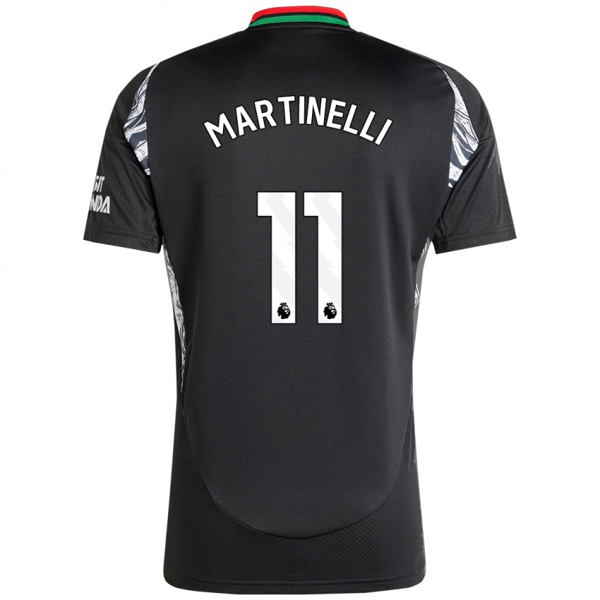 Børn Gabriel Martinelli #11 Sort Udebane Spillertrøjer 2024/25 Trøje T-Shirt