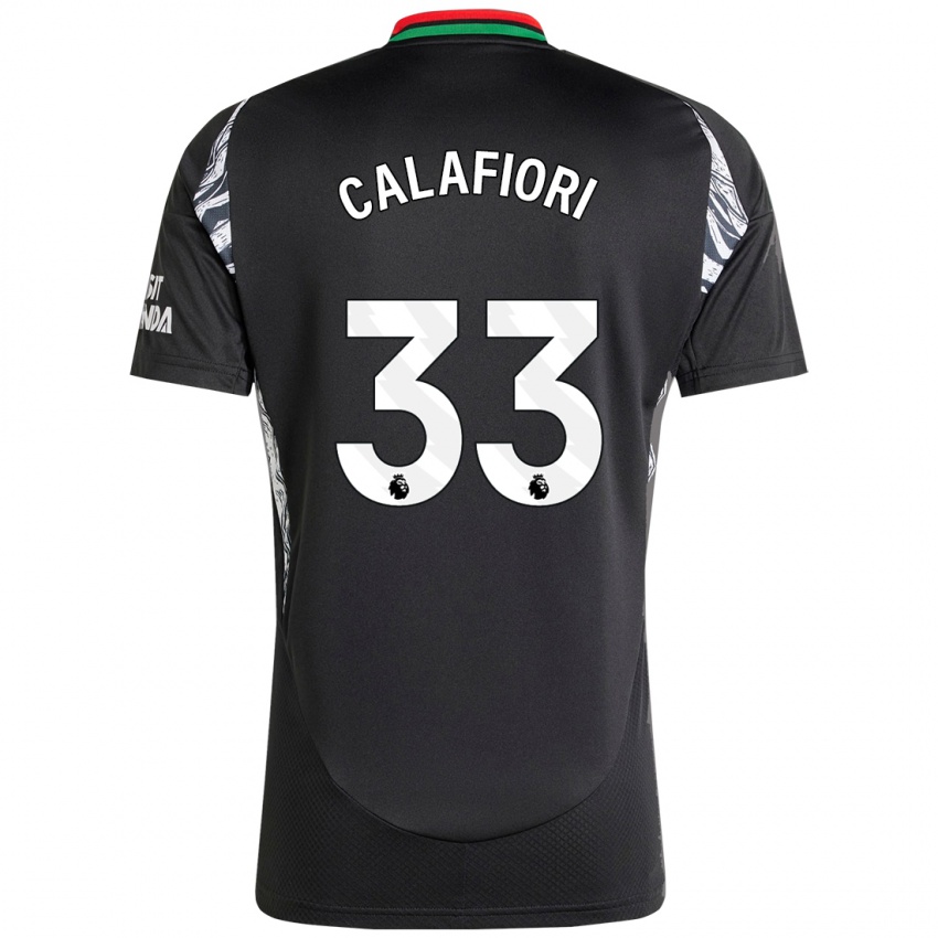 Børn Riccardo Calafiori #33 Sort Udebane Spillertrøjer 2024/25 Trøje T-Shirt