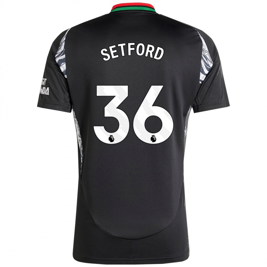 Børn Tommy Setford #36 Sort Udebane Spillertrøjer 2024/25 Trøje T-Shirt