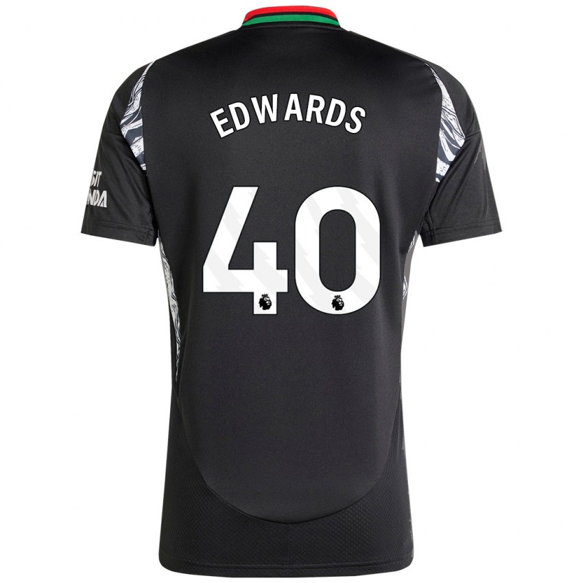 Børn Khayon Edwards #40 Sort Udebane Spillertrøjer 2024/25 Trøje T-Shirt