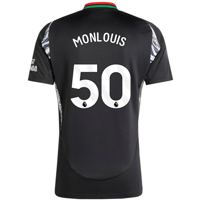 Børn Zane Monlouis #50 Sort Udebane Spillertrøjer 2024/25 Trøje T-Shirt