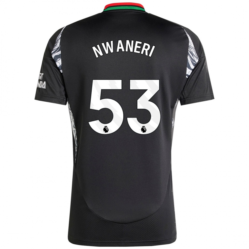 Børn Ethan Nwaneri #53 Sort Udebane Spillertrøjer 2024/25 Trøje T-Shirt