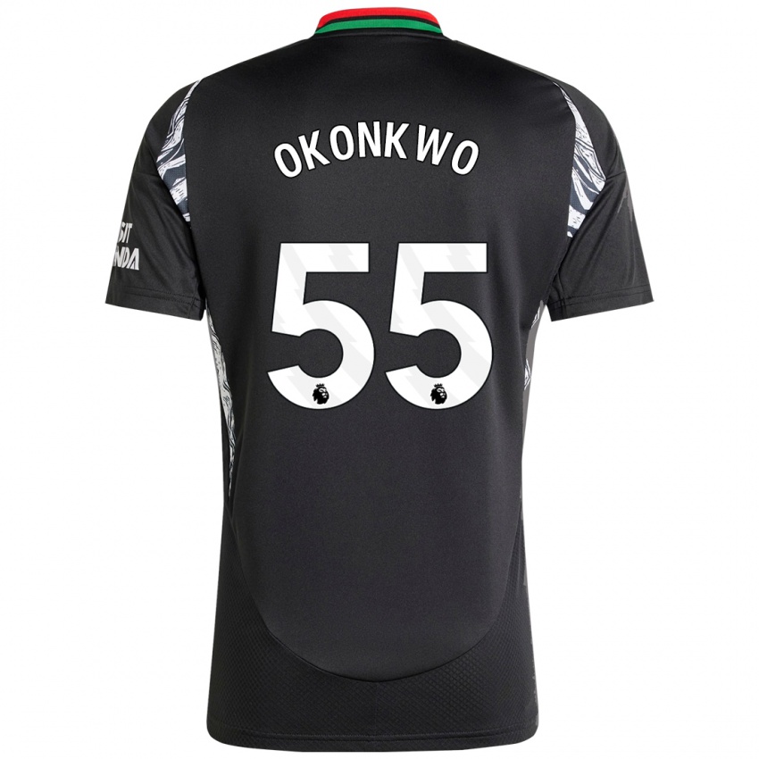 Børn Brian Okonkwo #55 Sort Udebane Spillertrøjer 2024/25 Trøje T-Shirt