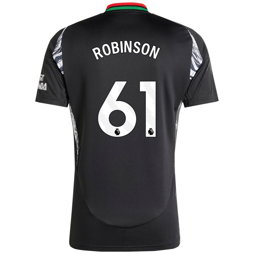 Børn Josh Robinson #61 Sort Udebane Spillertrøjer 2024/25 Trøje T-Shirt