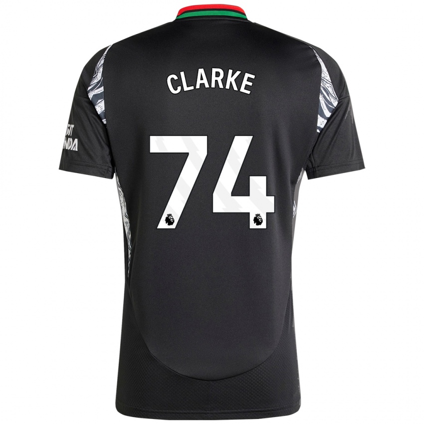 Børn Brayden Clarke #74 Sort Udebane Spillertrøjer 2024/25 Trøje T-Shirt