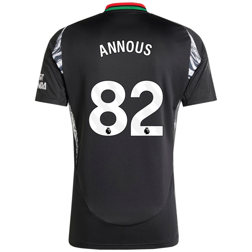 Børn Andre Annous #82 Sort Udebane Spillertrøjer 2024/25 Trøje T-Shirt