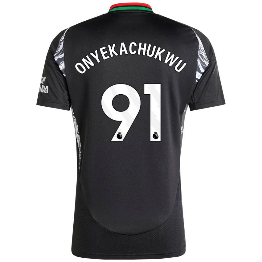 Børn Samuel Onyekachukwu #91 Sort Udebane Spillertrøjer 2024/25 Trøje T-Shirt