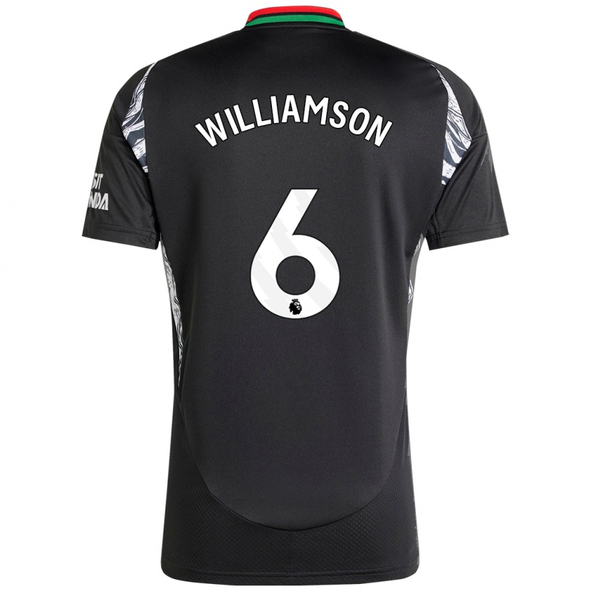 Børn Leah Williamson #6 Sort Udebane Spillertrøjer 2024/25 Trøje T-Shirt