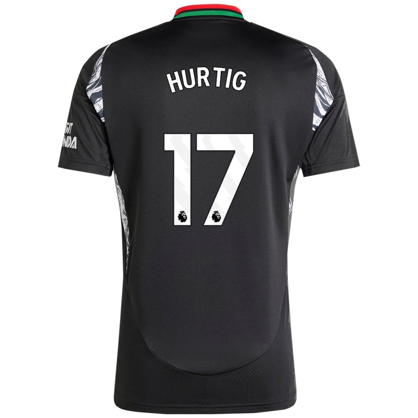 Børn Lina Hurtig #17 Sort Udebane Spillertrøjer 2024/25 Trøje T-Shirt