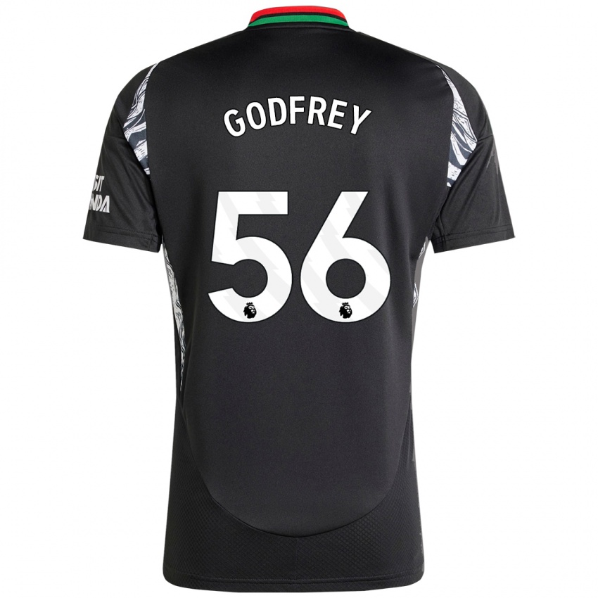 Børn Freya Godfrey #56 Sort Udebane Spillertrøjer 2024/25 Trøje T-Shirt