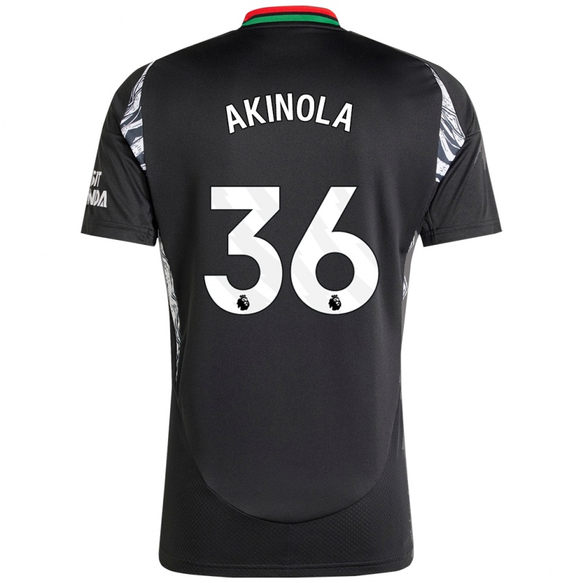 Børn Tim Akinola #36 Sort Udebane Spillertrøjer 2024/25 Trøje T-Shirt