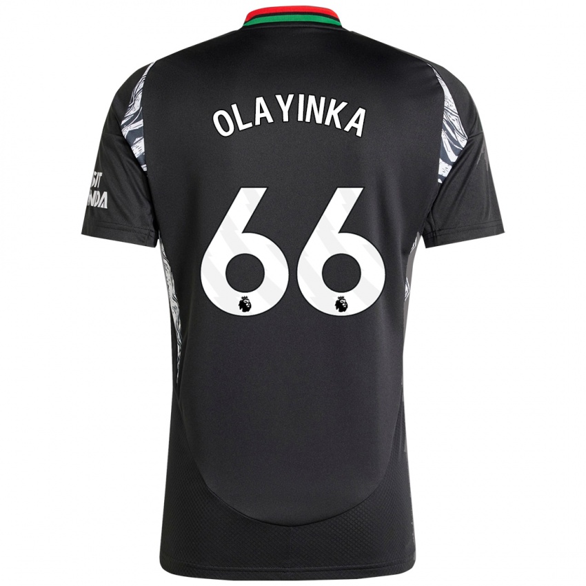 Børn James Olayinka #66 Sort Udebane Spillertrøjer 2024/25 Trøje T-Shirt