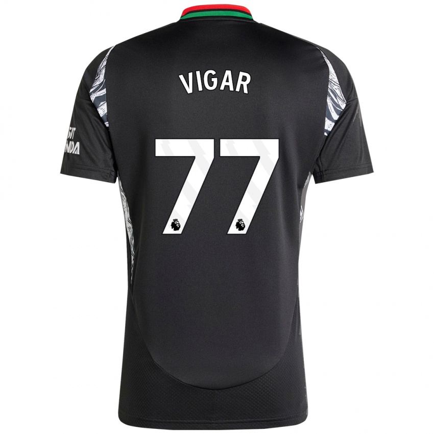 Børn Billy Vigar #77 Sort Udebane Spillertrøjer 2024/25 Trøje T-Shirt