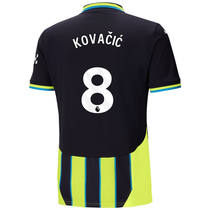 Børn Mateo Kovacic #8 Blå Gul Udebane Spillertrøjer 2024/25 Trøje T-Shirt