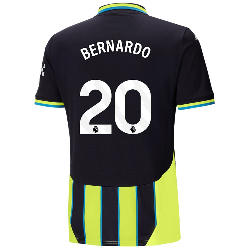 Børn Bernardo Silva #20 Blå Gul Udebane Spillertrøjer 2024/25 Trøje T-Shirt