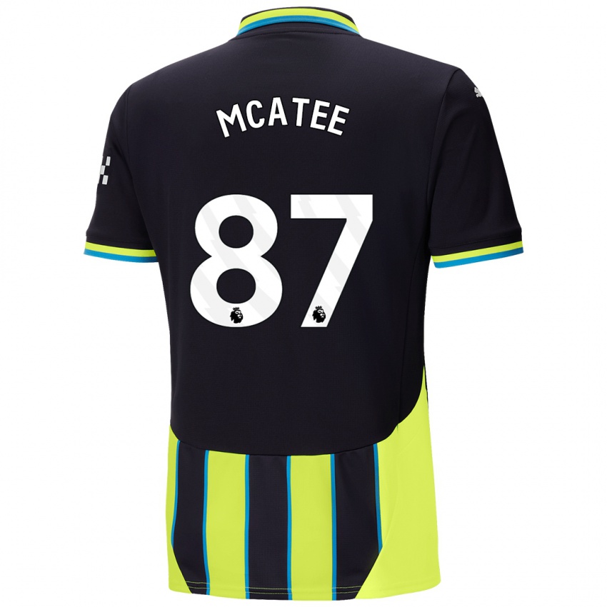 Børn James Mcatee #87 Blå Gul Udebane Spillertrøjer 2024/25 Trøje T-Shirt