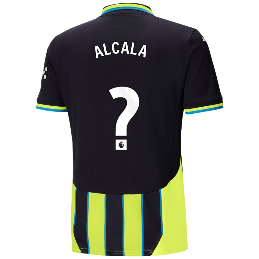 Børn Álex Alcalá #0 Blå Gul Udebane Spillertrøjer 2024/25 Trøje T-Shirt