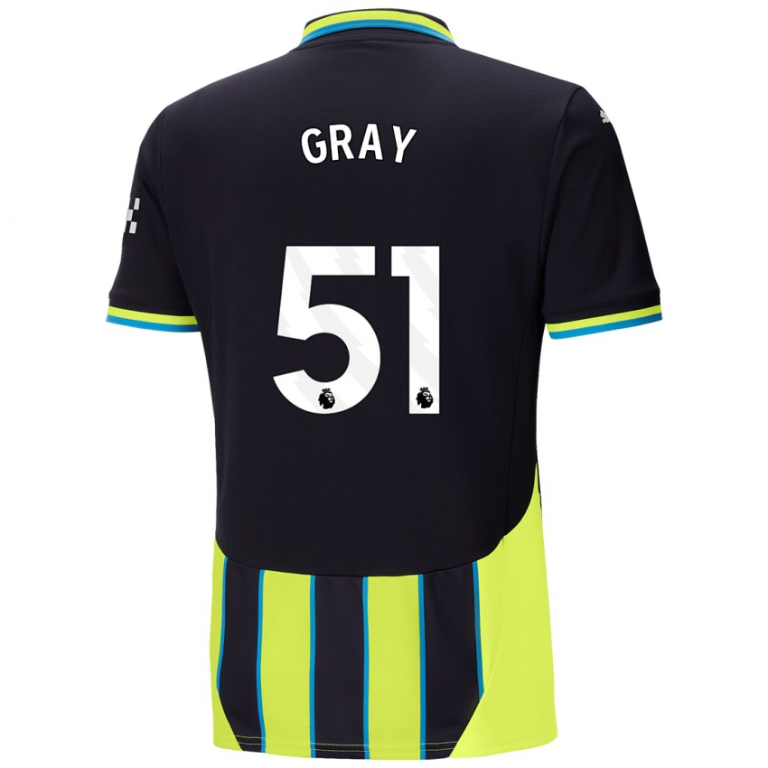 Børn Charlie Gray #51 Blå Gul Udebane Spillertrøjer 2024/25 Trøje T-Shirt