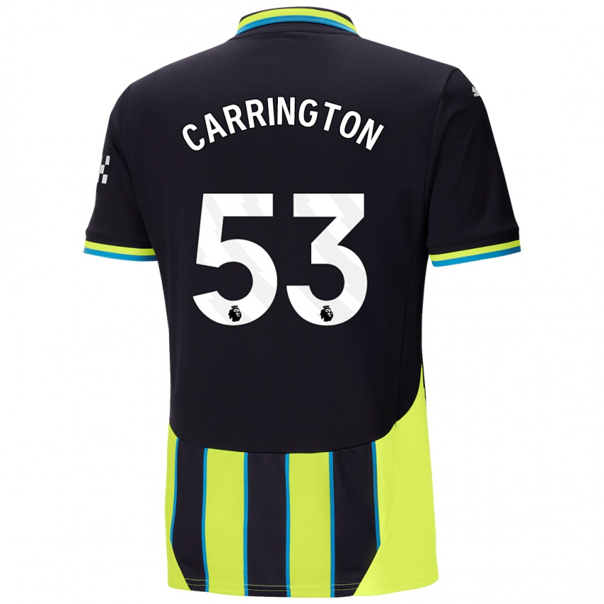 Børn Ezra Carrington #53 Blå Gul Udebane Spillertrøjer 2024/25 Trøje T-Shirt