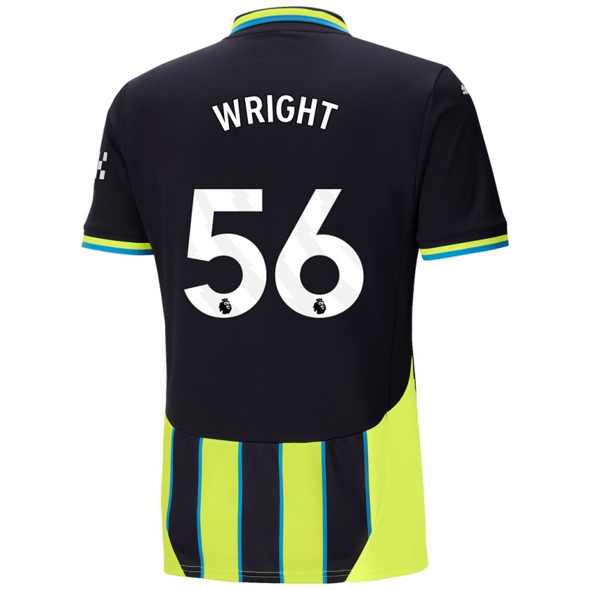 Børn Jacob Wright #56 Blå Gul Udebane Spillertrøjer 2024/25 Trøje T-Shirt