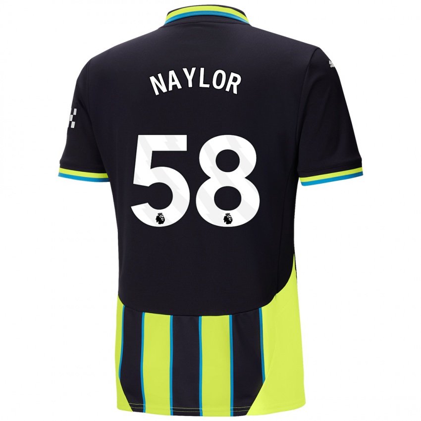 Børn Seb Naylor #58 Blå Gul Udebane Spillertrøjer 2024/25 Trøje T-Shirt