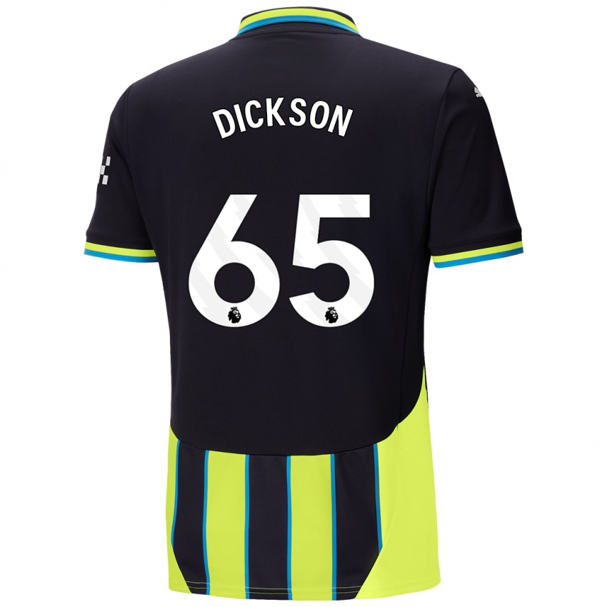 Børn Will Dickson #65 Blå Gul Udebane Spillertrøjer 2024/25 Trøje T-Shirt