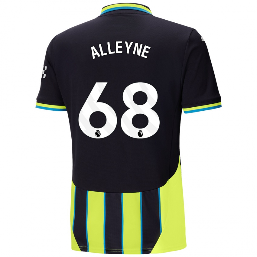 Børn Max Alleyne #68 Blå Gul Udebane Spillertrøjer 2024/25 Trøje T-Shirt