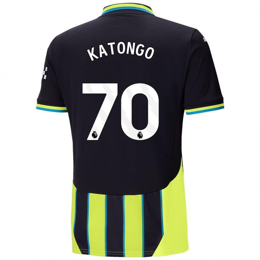 Børn Jadel Katongo #70 Blå Gul Udebane Spillertrøjer 2024/25 Trøje T-Shirt