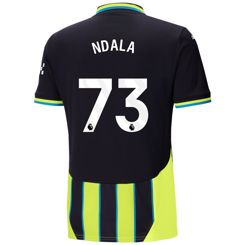 Børn Joel Ndala #73 Blå Gul Udebane Spillertrøjer 2024/25 Trøje T-Shirt