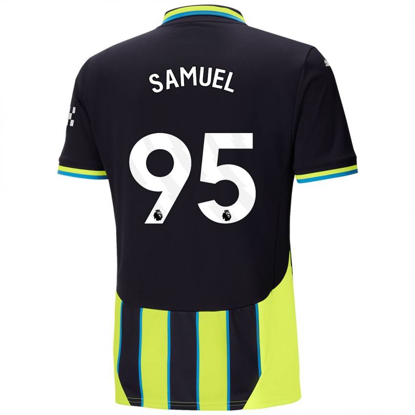 Børn Lakyle Samuel #95 Blå Gul Udebane Spillertrøjer 2024/25 Trøje T-Shirt