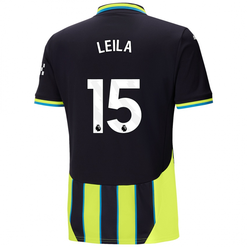 Børn Leila Ouahabi #15 Blå Gul Udebane Spillertrøjer 2024/25 Trøje T-Shirt