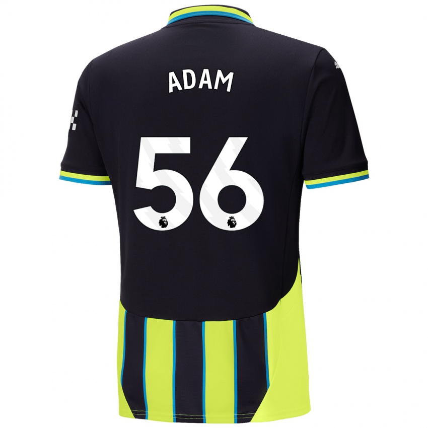 Børn Josh Adam #56 Blå Gul Udebane Spillertrøjer 2024/25 Trøje T-Shirt