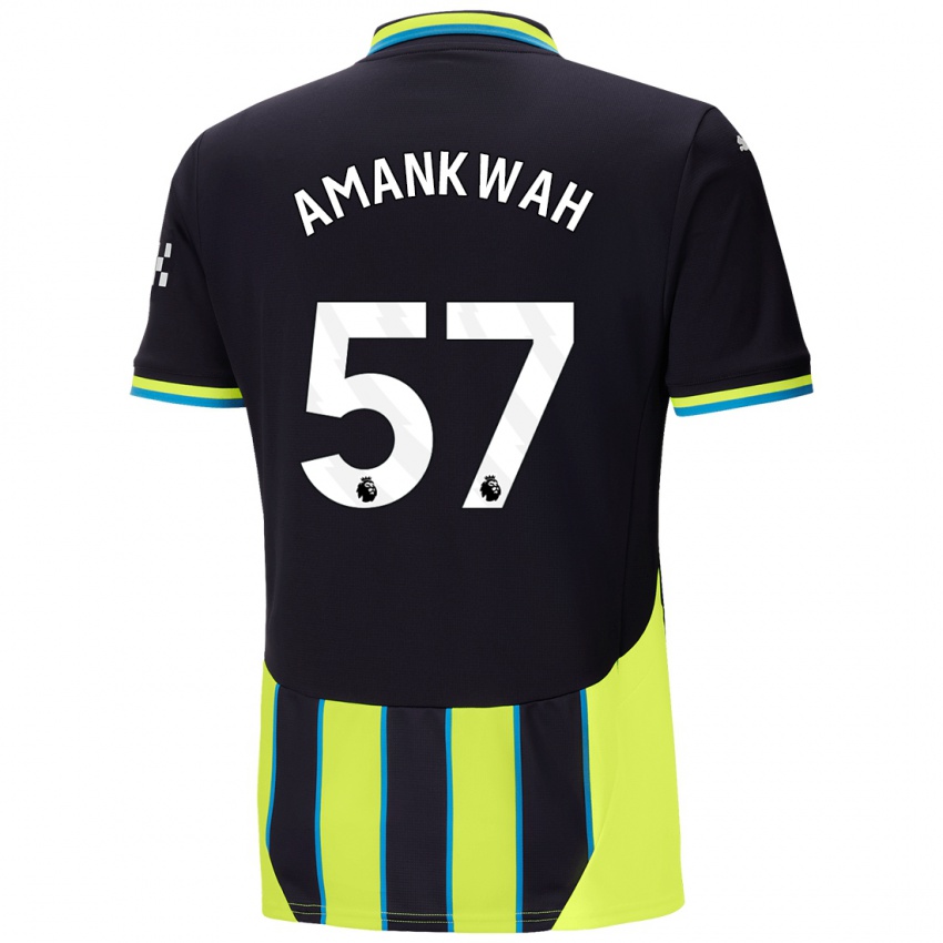 Børn Yeboah Amankwah #57 Blå Gul Udebane Spillertrøjer 2024/25 Trøje T-Shirt