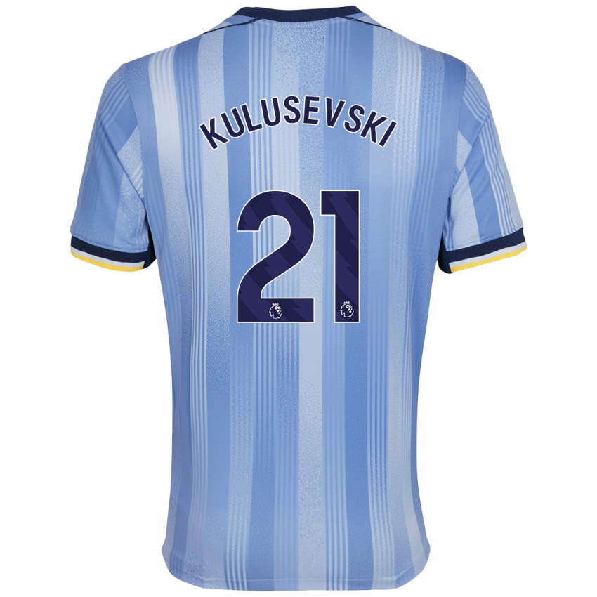 Børn Dejan Kulusevski #21 Lyseblå Udebane Spillertrøjer 2024/25 Trøje T-Shirt