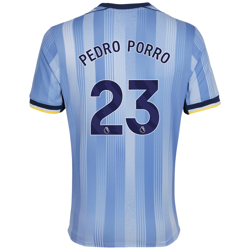 Børn Pedro Porro #23 Lyseblå Udebane Spillertrøjer 2024/25 Trøje T-Shirt