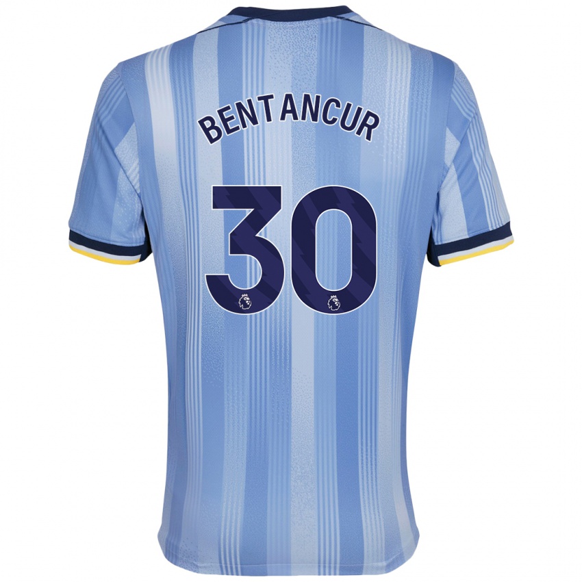 Børn Rodrigo Bentancur #30 Lyseblå Udebane Spillertrøjer 2024/25 Trøje T-Shirt