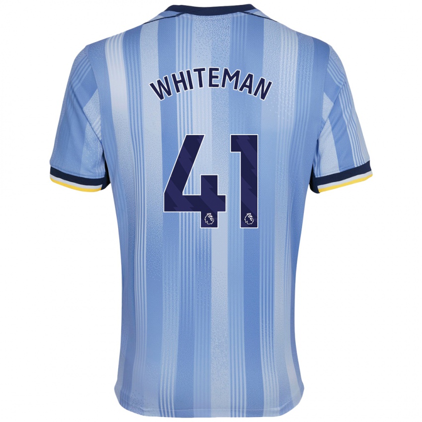 Børn Alfie Whiteman #41 Lyseblå Udebane Spillertrøjer 2024/25 Trøje T-Shirt