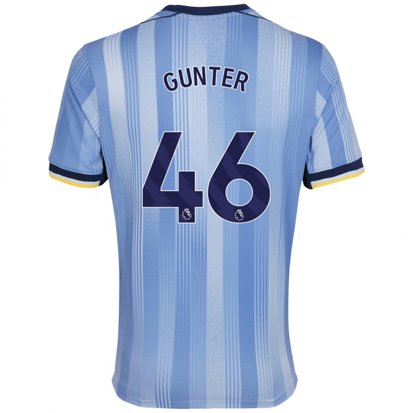 Børn Luca Gunter #46 Lyseblå Udebane Spillertrøjer 2024/25 Trøje T-Shirt