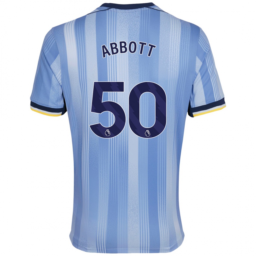 Børn George Abbott #50 Lyseblå Udebane Spillertrøjer 2024/25 Trøje T-Shirt