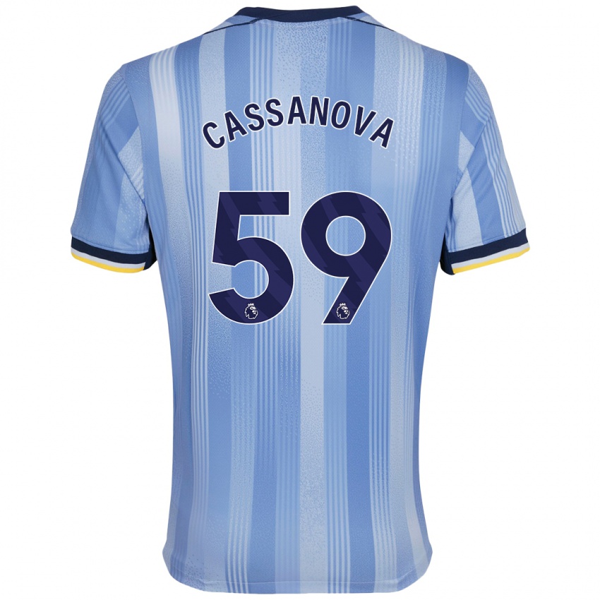 Børn Dante Cassanova #59 Lyseblå Udebane Spillertrøjer 2024/25 Trøje T-Shirt